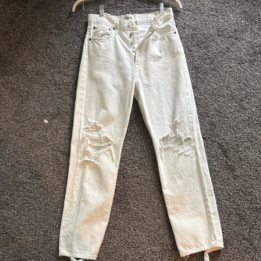 Agolde White High-Rise Denim Jeans